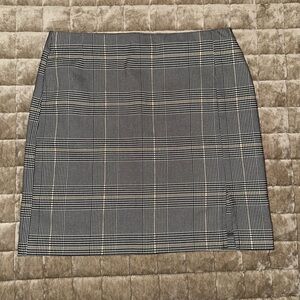 Miss Selfridge Black and White Plaid Mini Skirt